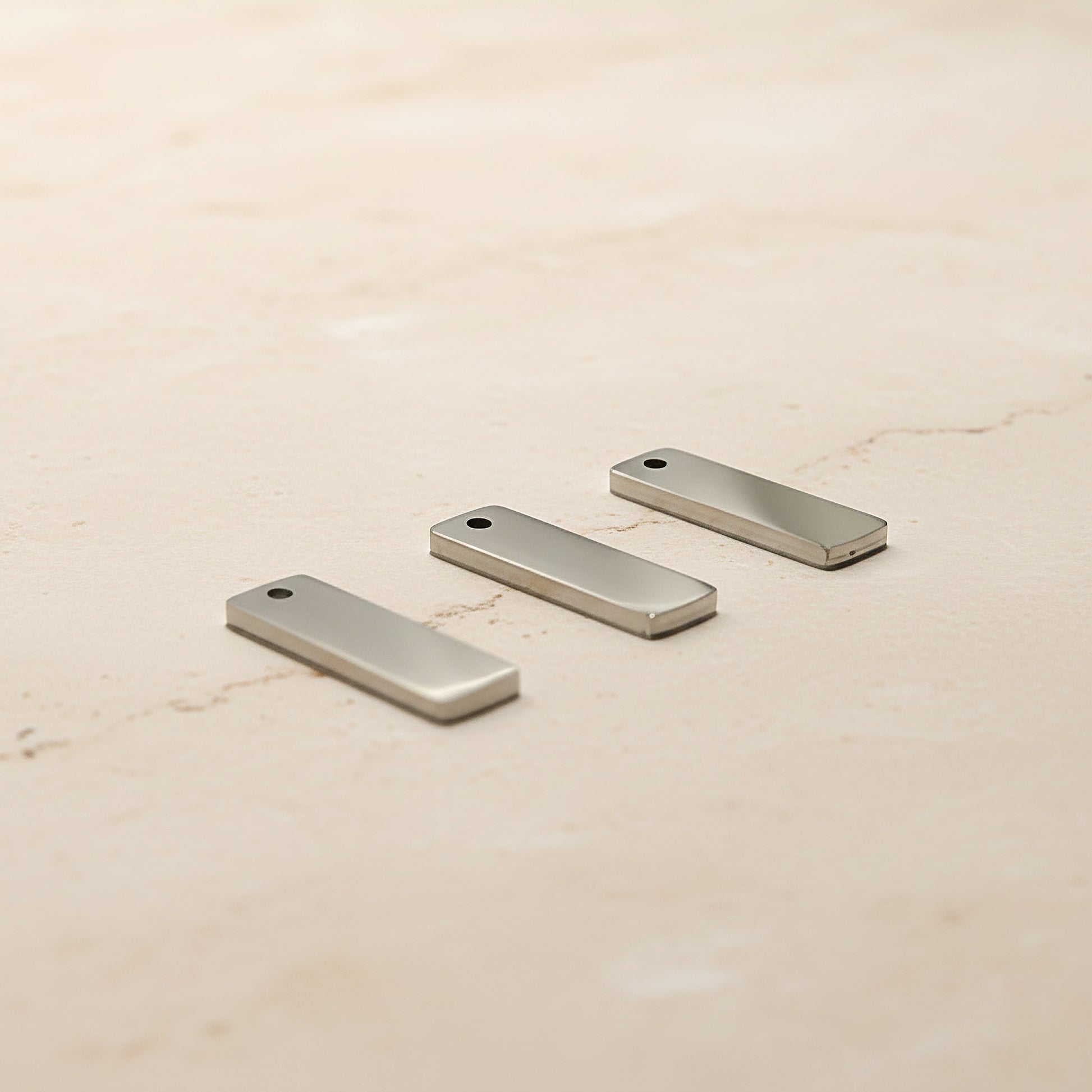 Rectangle Surgical Steel Tag Pendant, 1 pc - detail view 2 (SG.559)