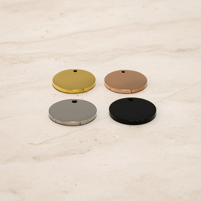 Round Surgical Steel 15mm Disc Pendant, 1 pc - detail view 3 (SG.506)