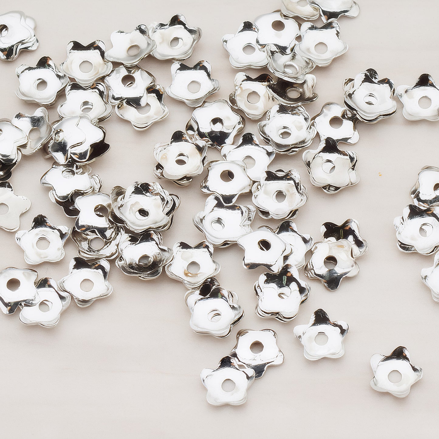 Glossy Gold Flower Bead Cap, 20 Pc (BA.005)