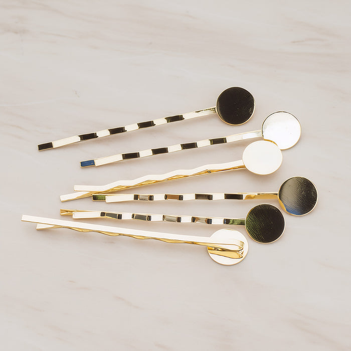 Round Pad Bobby Pin Hair Clip Base, 6 Pc (BA.090)