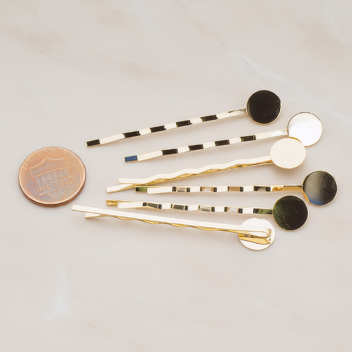 Round Pad Bobby Pin Hair Clip Base, 6 Pc (BA.090)