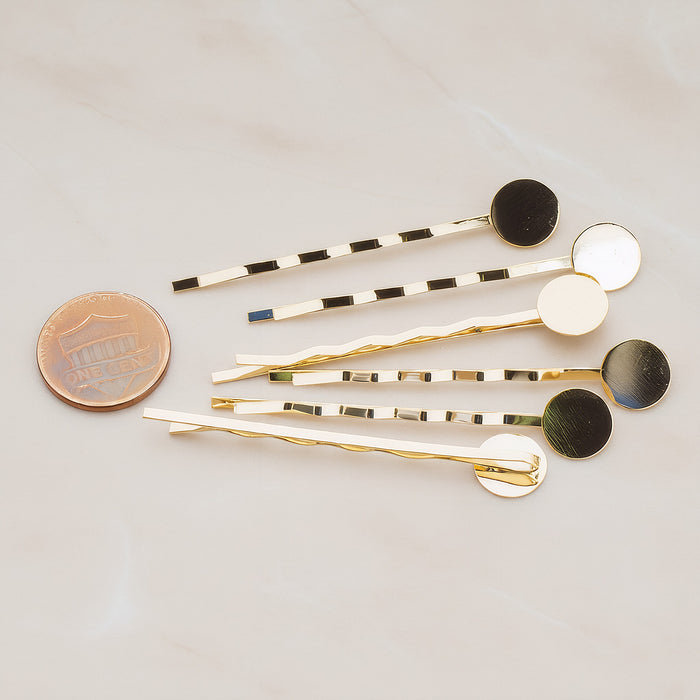 Round Pad Bobby Pin Hair Clip Base, 6 Pc (BA.090)