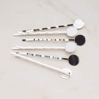 Round Pad Bobby Pin Hair Clip Base, 6 Pc (BA.090)