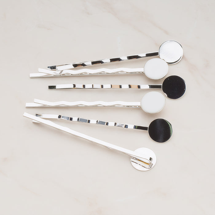 Round Pad Bobby Pin Hair Clip Base, 6 Pc (BA.090)