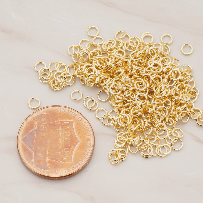Rose Gold Plated Open Jump Rings, 23 Gauge, 300 Pc (BA.105)