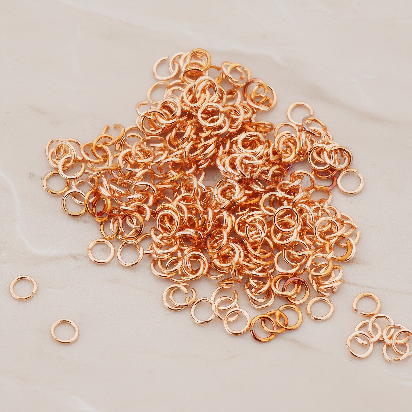 Rose Gold Plated Open Jump Rings, 23 Gauge, 300 Pc (BA.105)