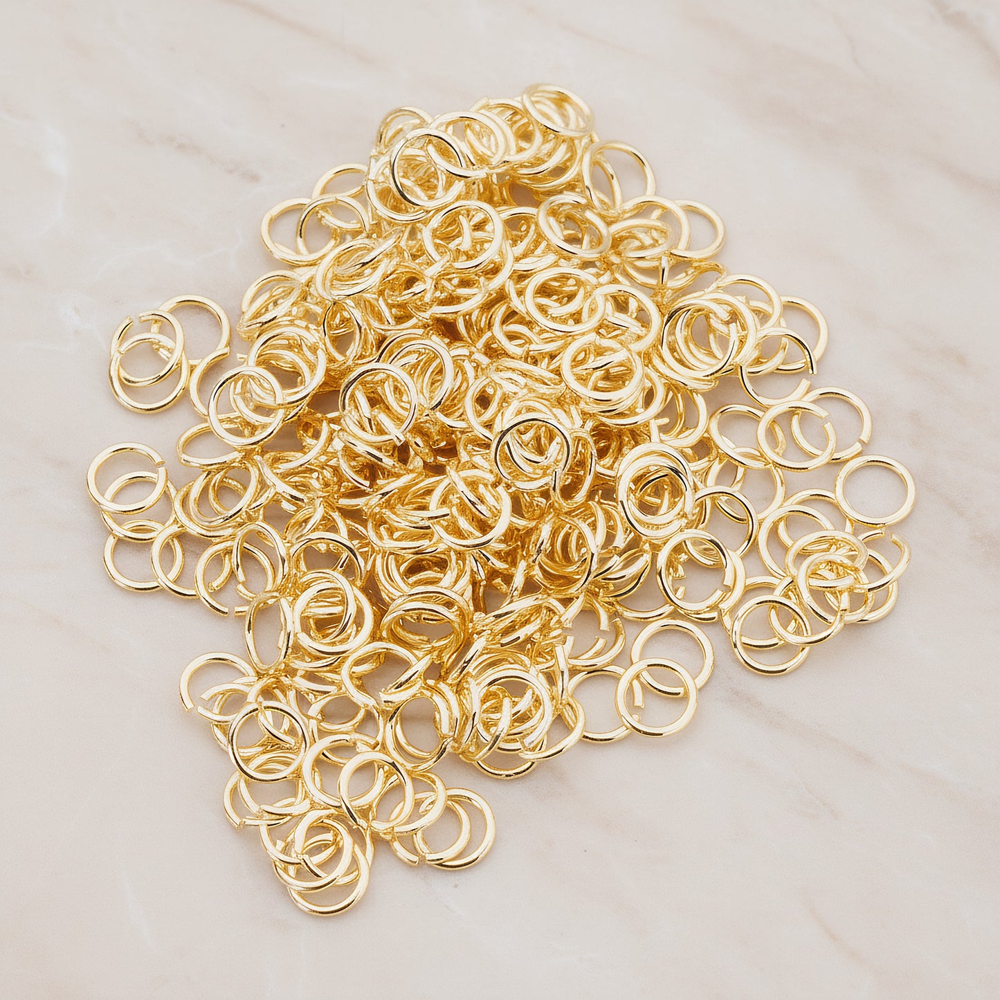 Glossy Gold Plated Round Open Jump Rings, 21 Gauge, 300 Pc (BA.106)