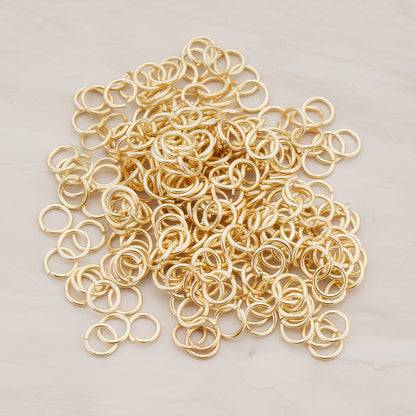 Glossy Gold Plated Round Open Jump Rings, 21 Gauge, 300 Pc (BA.106)