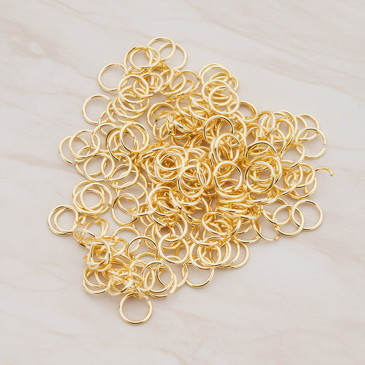 Glossy Plated Brass Open Jump Rings, 24 Gauge, 200 Pc (BA.107)