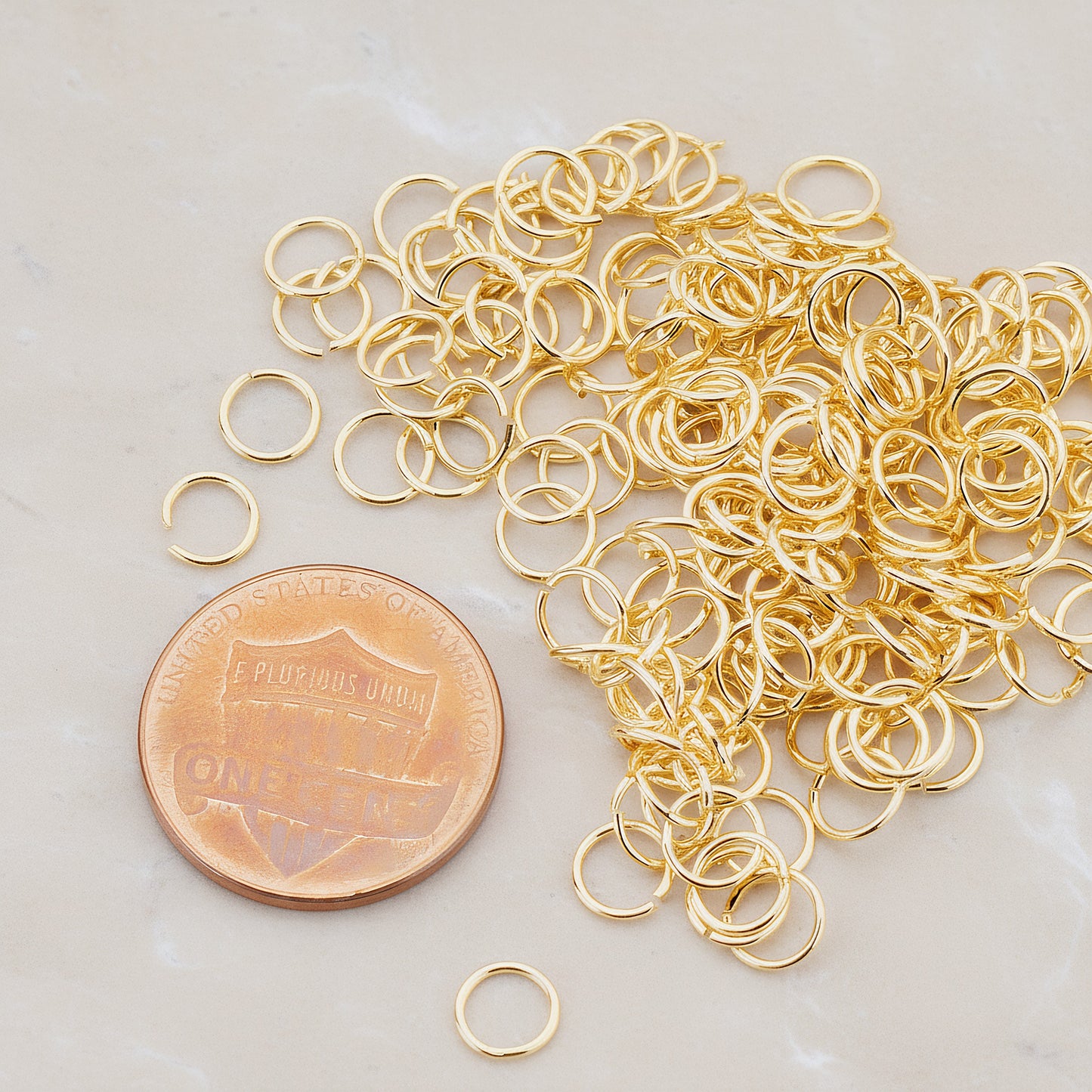 Glossy Plated Brass Open Jump Rings, 24 Gauge, 200 Pc (BA.107)