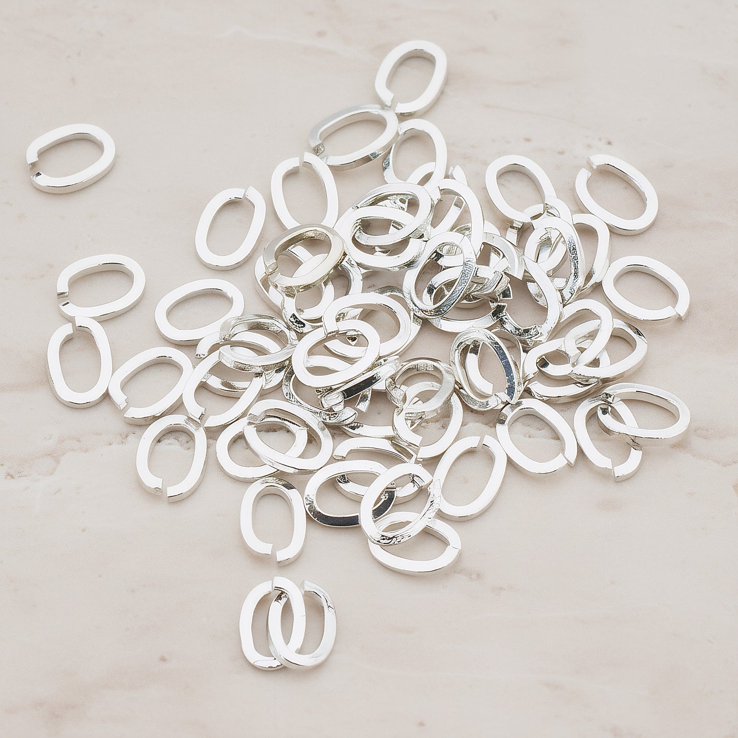 Gold Glossy Plated Oval Open Jump Rings, 20 Pc (BA.110)