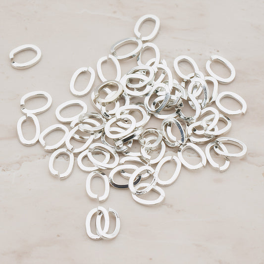 Gold Glossy Plated Oval Open Jump Rings, 20 Pc (BA.110)