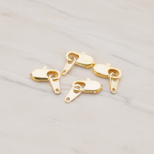 Gold Mini Lobster Clasp and Bar Set, 4 Sets (BA.131)