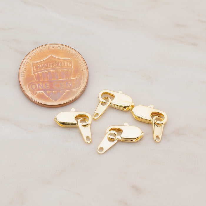 Gold Mini Lobster Clasp and Bar Set, 4 Sets (BA.131)