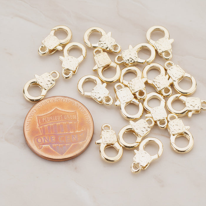 Hammered Lobster Claw Clasp, 10 Pc (BA.149)