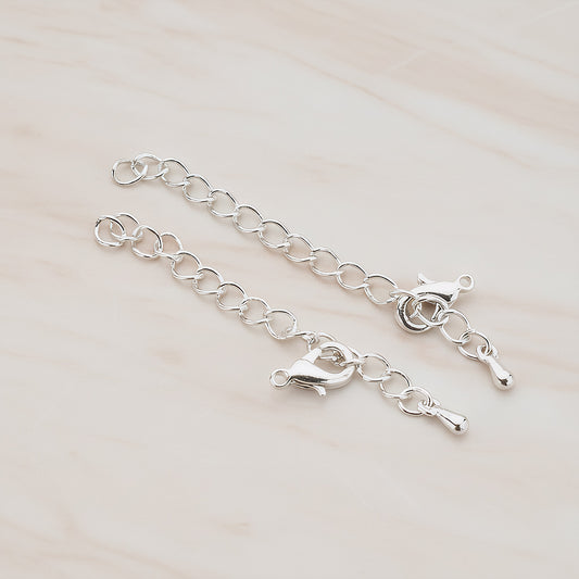 Lobster Clasp with Extension Chain, 8 Sets (BA.168)