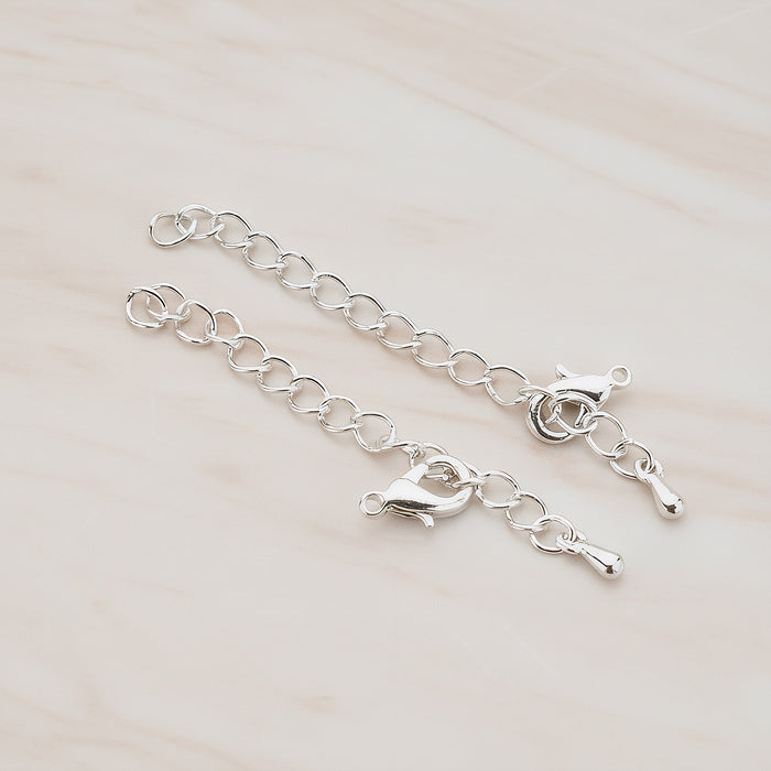 Lobster Clasp with Extension Chain, 8 Sets (BA.168)
