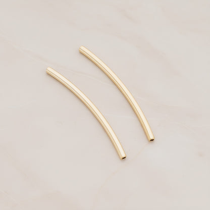 Curved Tube Metal Beads, 10 Pc (BA.170)