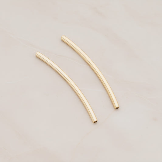 Curved Tube Metal Beads, 10 Pc (BA.170)