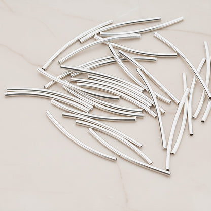 Curved Tube Metal Beads, 10 Pc (BA.170)
