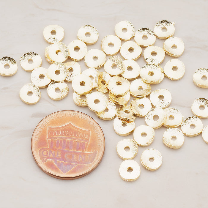 Small Curved Round Disc Spacer Beads, 10 Pc (BA.177)
