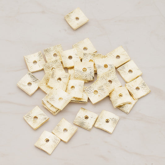 Curved Square Spacer Beads, 8 Pc (BA.178)