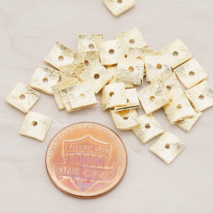 Curved Square Spacer Beads, 8 Pc - detail view 1 (BA.178)