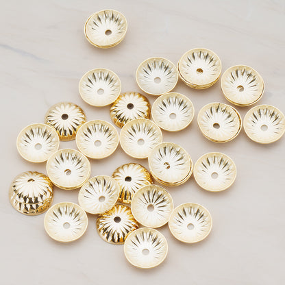 Round Floral Bead Cap, 30 Pc (BA.179)