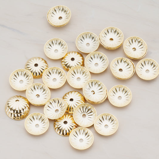 Round Floral Bead Cap, 30 Pc (BA.179)