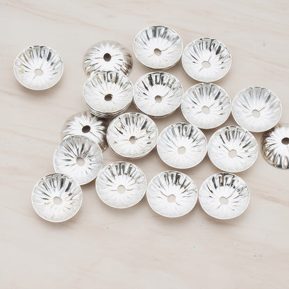 Round Floral Bead Cap, 30 Pc (BA.179)