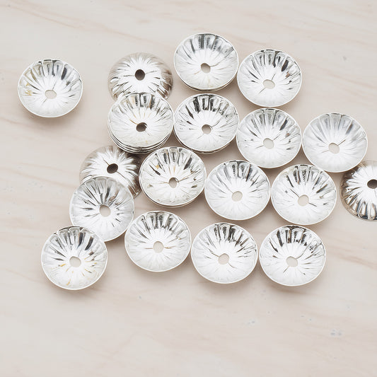 Round Floral Bead Cap, 30 Pc (BA.179)