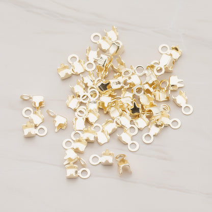 Fold Over Cord End Tips With Loop, 20 Pc (BA.207)