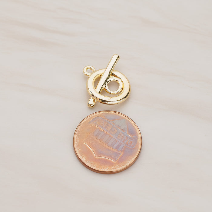 Simple Round Smooth Toggle and Bar Clasp, 1 Set (BA.211)