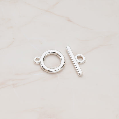 Simple Round Smooth Toggle and Bar Clasp, 1 Set (BA.211)