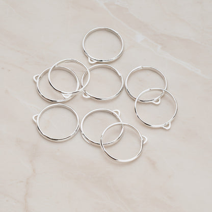 Rhodium Plated Adjustable Loop Ring Base, 4 Pc (BA.213)