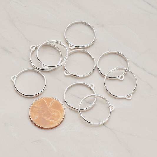 Rhodium Plated Adjustable Loop Ring Base, 4 Pc (BA.213)