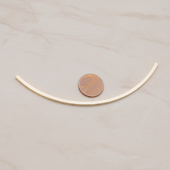 Curved Square Bar Tube Bead, 2 Pc (BA.222)