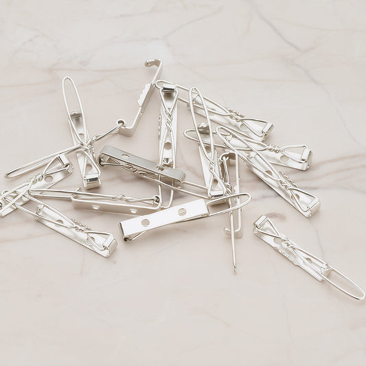 Silver Tone Alligator Hair Clip Base, 12 Pc (BA.258)