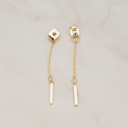 Butterfly Earnut with Chained Mini Bar Earring Component, 2 Pc (BA.274)