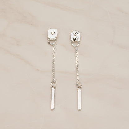 Butterfly Earnut with Chained Mini Bar Earring Component, 2 Pc (BA.274)