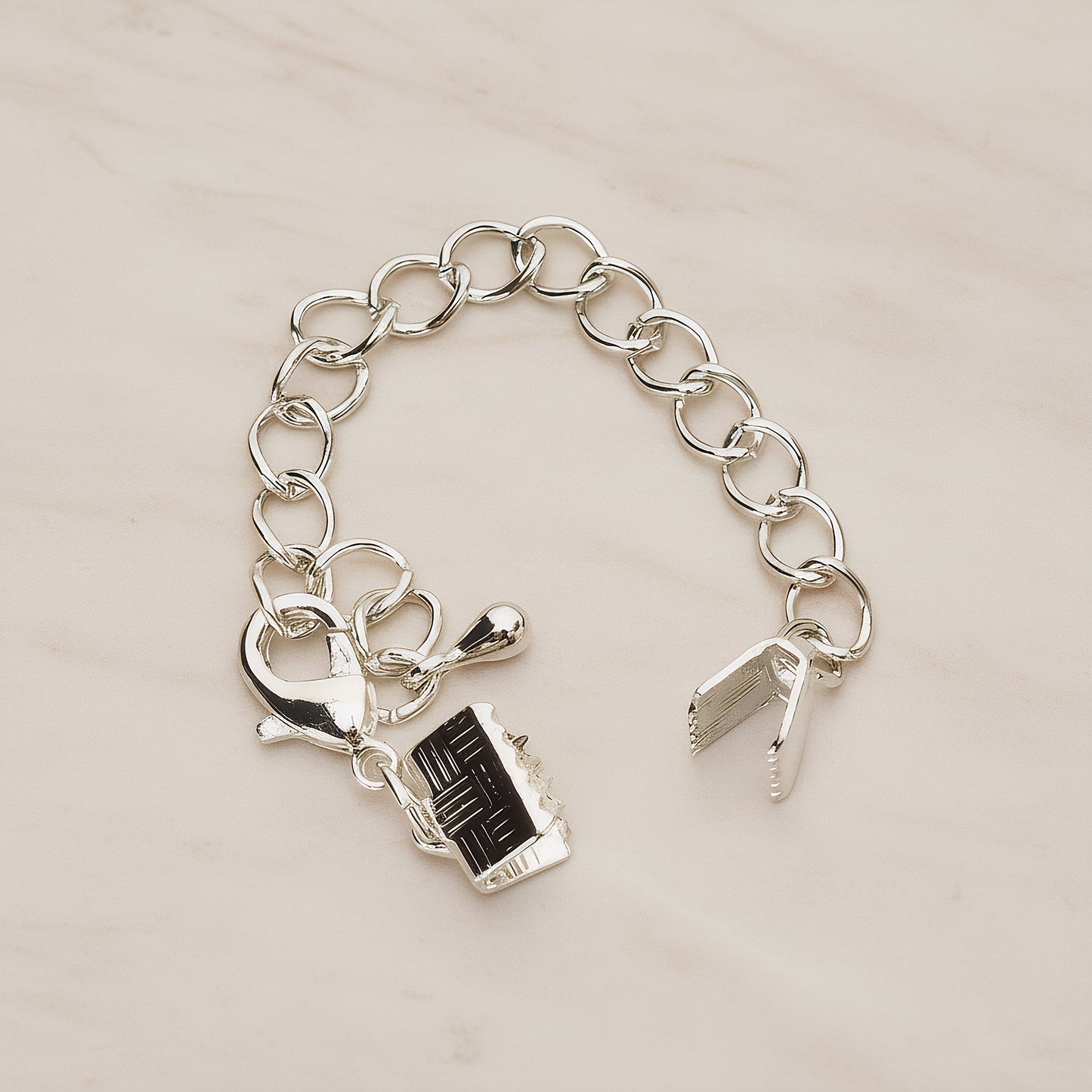 Thick Cable Chain Extender with Cord End Clip Clasp, 2 Pc (BA.275-01)
