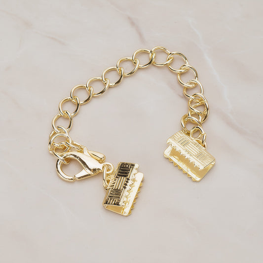 Thick Cable Chain Extender with Wide Cord End Clips and Lobster Clasp, 2 Pc (BA.275-02)