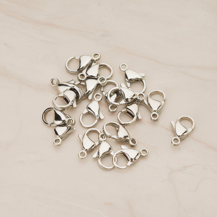 Surgical Stainless Steel Hypoallergenic Lobster Clasp, 6 Pc - Surgical Stainless Steel (BA.276-01)