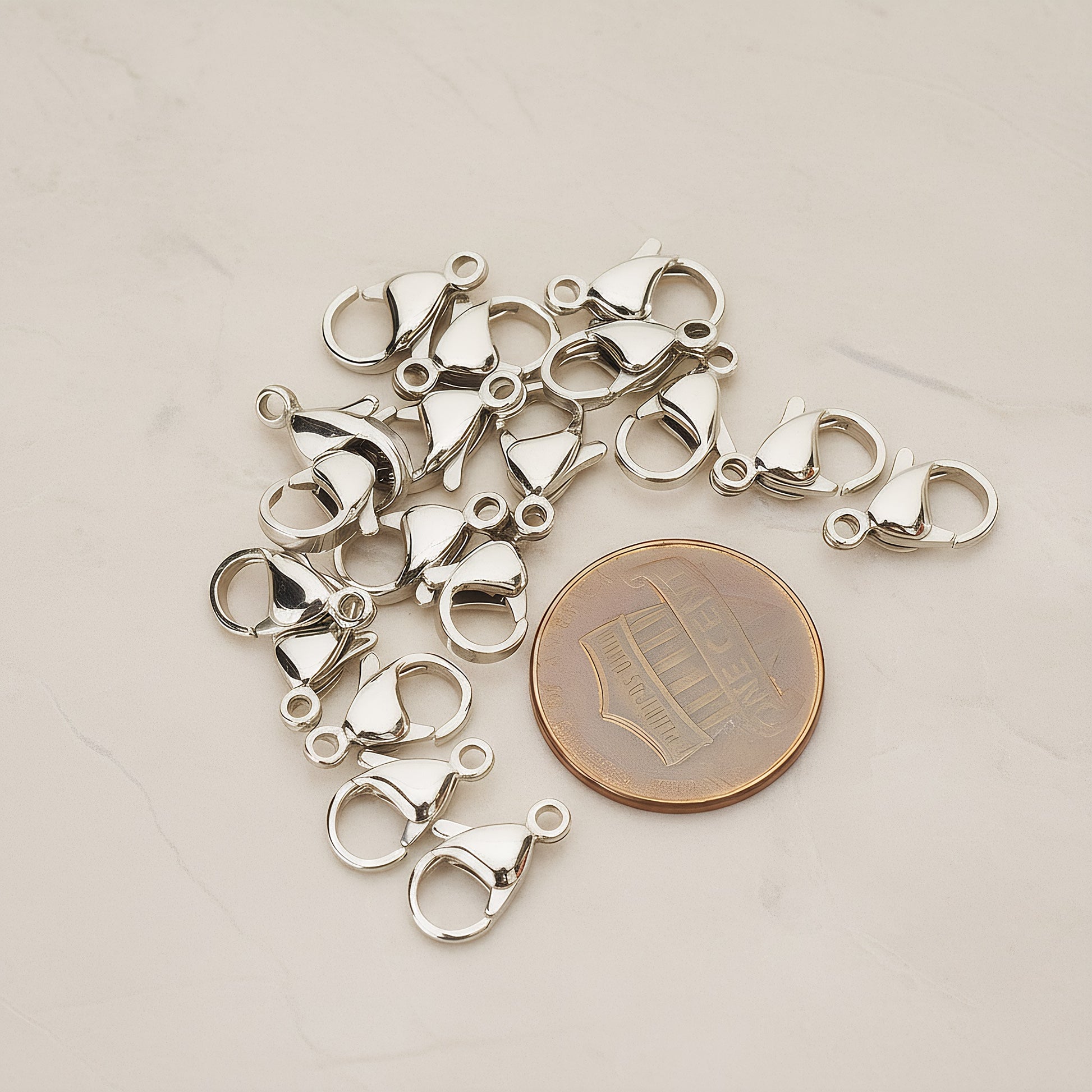 Surgical Stainless Steel Hypoallergenic Lobster Clasp, 6 Pc - detail view 1 (BA.276-01)