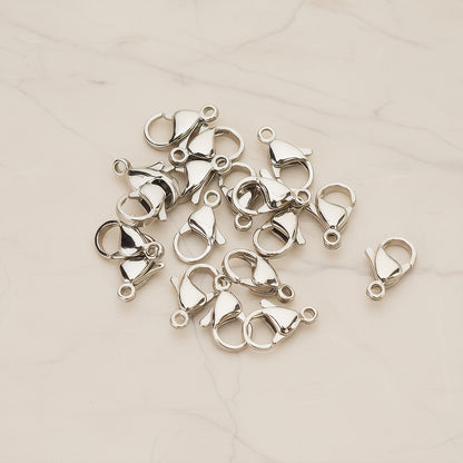 Surgical Stainless Steel Hypoallergenic Large Lobster Clasp, 6 Pc - Surgical Stainless Steel (BA.276-02)