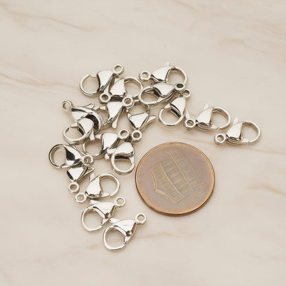 Surgical Stainless Steel Hypoallergenic Large Lobster Clasp, 6 Pc - detail view 1 (BA.276-02)