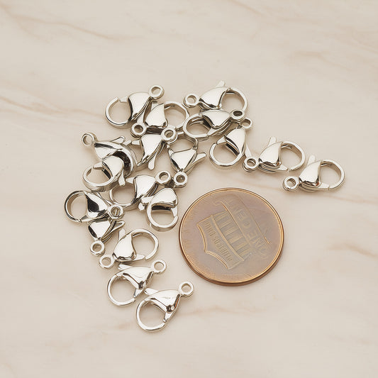 Surgical Stainless Steel Hypoallergenic Large Lobster Clasp, 6 Pc (BA.276-02)