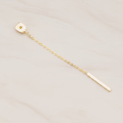 Flat Bar with Long Chain Butterfly Earnut, 2 Pc (BA.285)