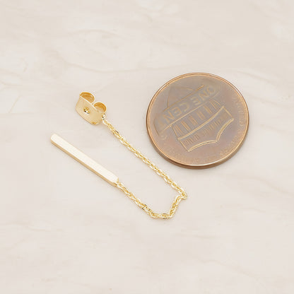 Flat Bar with Long Chain Butterfly Earnut, 2 Pc (BA.285)
