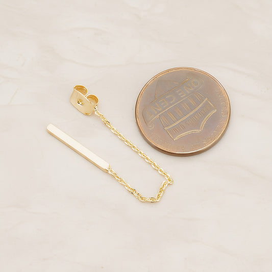 Flat Bar with Long Chain Butterfly Earnut, 2 Pc (BA.285)